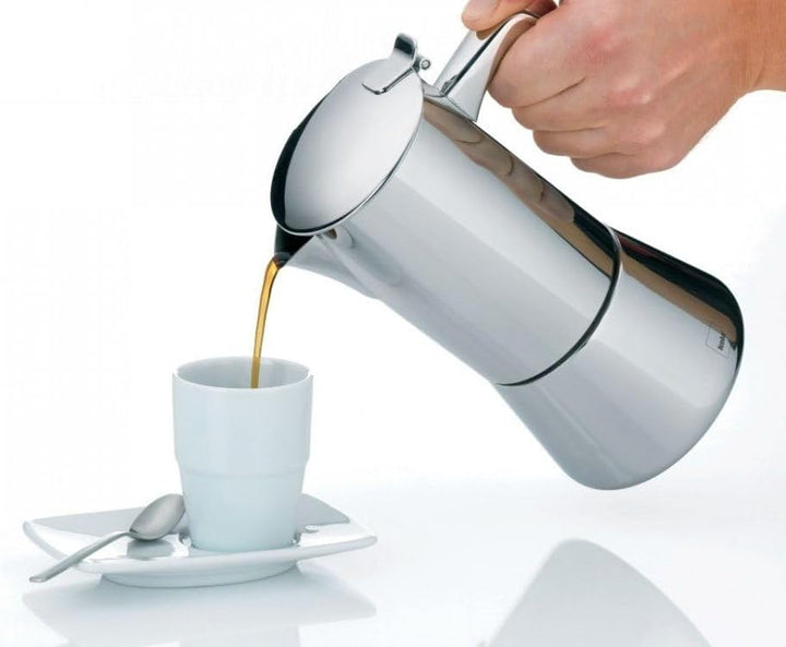Kela 10836 Espressokanne, 6 Tassen, 300 ml, Induktionsgeeignet, Edelstahl, Latina, Silber 300 ml Lat