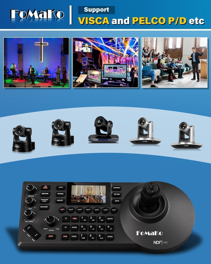 FoMaKo KC608 Pro IP LAN Streaming Kamera PTZ Controller PoE RS232 RS485, 3D PTZ Kamera Keyboard Cont