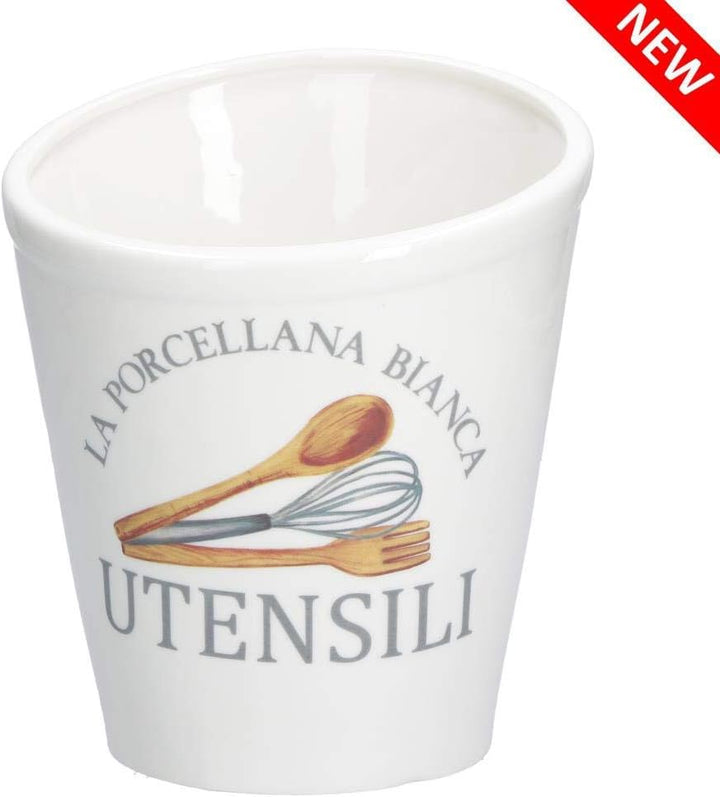 LA PORCELLANA BIANCA Dekorativer Vintage Utensilienhalter grosser Küchenutensilienhalter Aufbewahrun