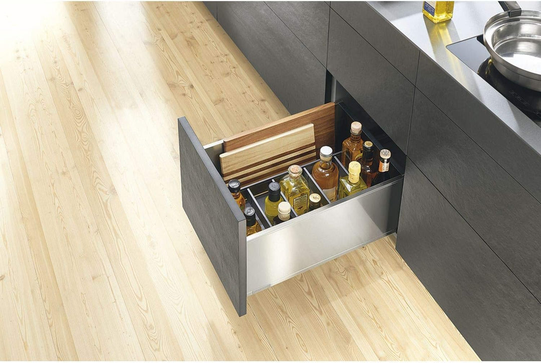 BLUM AMBIA-LINE Flaschenset, B200mm, Kunststoff oriongrau matt