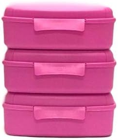 Mintra Home Utility-Boxen, 1,4 l, Fuchsia, 3 Stück – 18 cm B x 14 cm T x 6,6 cm H – tolle Aufbewahru