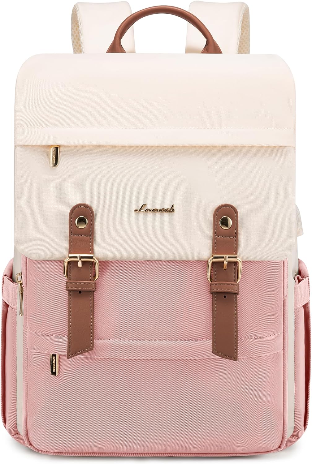 LOVEVOOK Rucksack Damen Rosa, Laptop Schulrucksack 15,6 Zoll, Wasserdichter Tagesrucksack, Schultasc