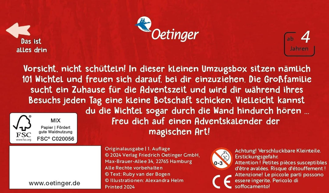 Wichteltür-Adventskalender. 101 Wichtel ziehen ein: Adventskalender ab 4 Jahren mit Wichteltür, 24 B