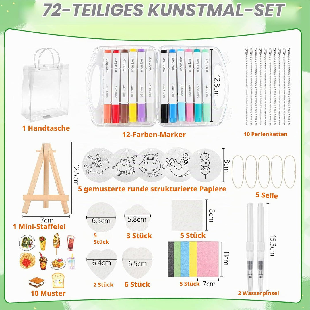 UBERMing Schaum Textur Malset, 72 Stück Magic Puffy Paint Set | DIY 3D Foam Texture Painting Magic S