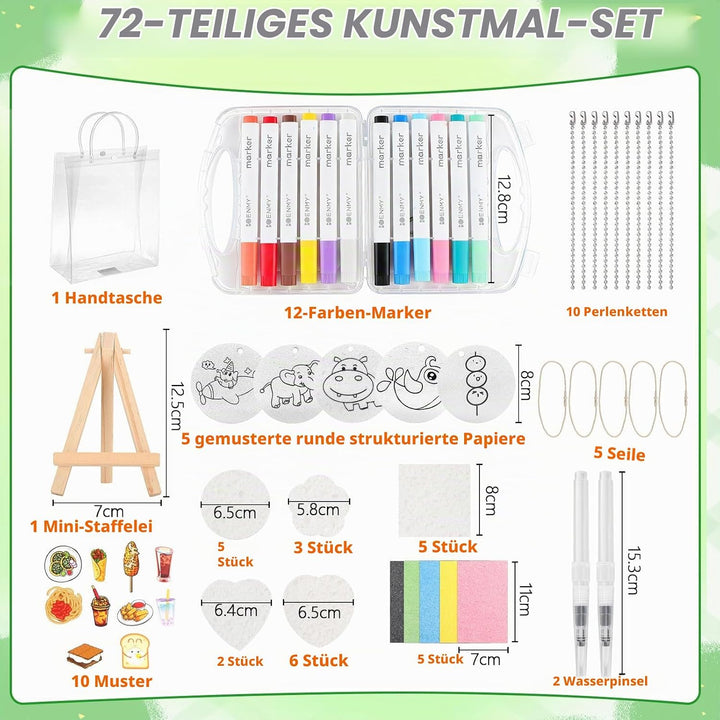 UBERMing Schaum Textur Malset, 72 Stück Magic Puffy Paint Set | DIY 3D Foam Texture Painting Magic S