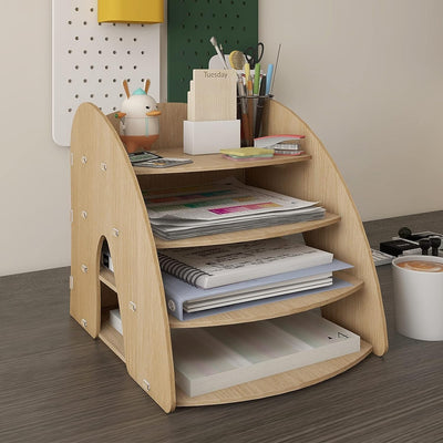 PUNCIA Dokumentenablage A4 Briefablage Ablagefächer Holz Schreibtisch Datei Organizer Papierablage A