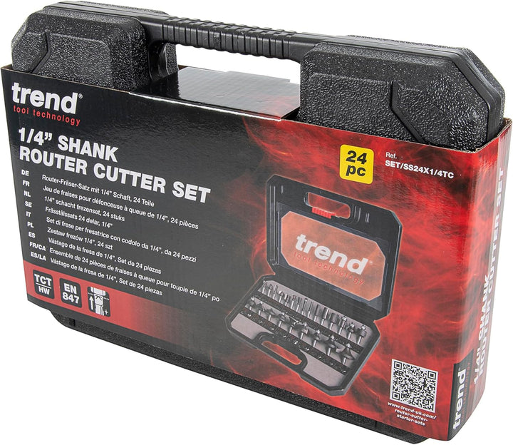 Trend SS24 X 1/4TC TCT Fräsen-Set, Schaft 0,635 cm (1/4 Zoll) (24 Stück)