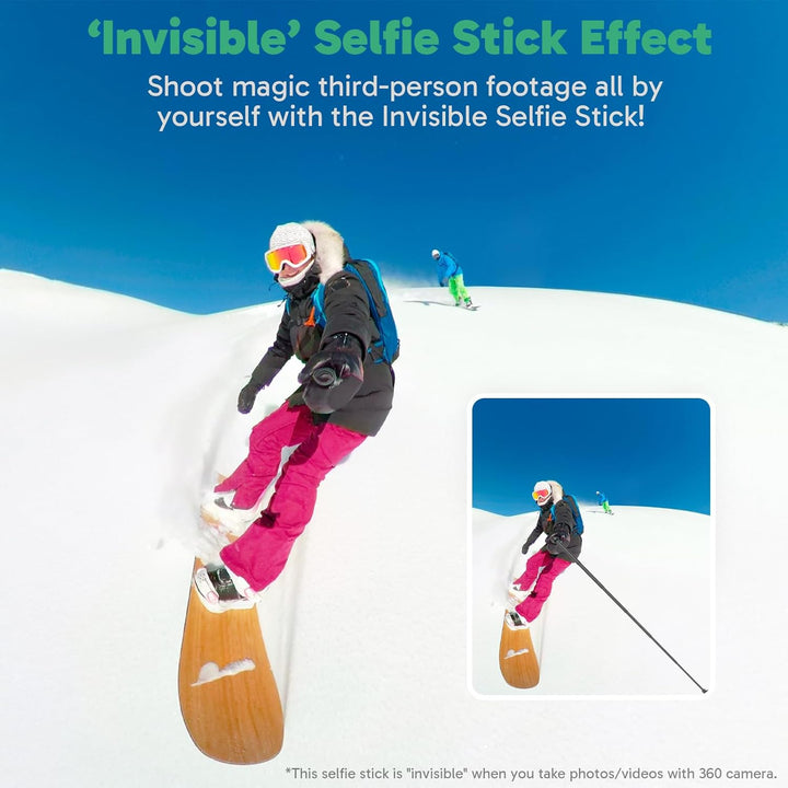 AKASO 120cm Unsichtbarer Stativ-Selfie-Stick – für Insta360 X5 X4 X3 Ace Pro, DJI Action Osmo 360, G