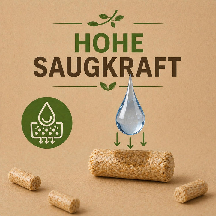 15 kg Katzenstreu 100% Pflanzliche Holzpellets Kiefer Pelletstreu Staubfrei Geruchsbindung Hohe Saug