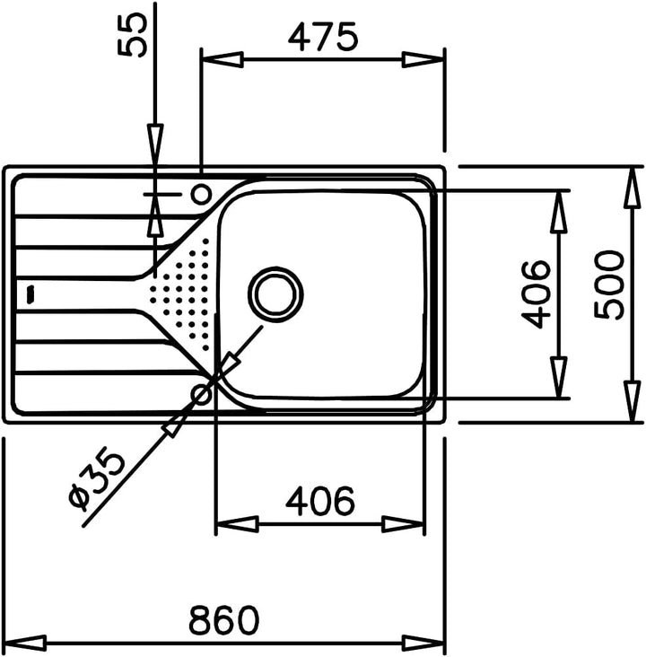 Teka Universe 50 T-XP 1C 1E Max Küchenspüle mit Abtropffläche, Einbauspüle für 50 cm Möbel, Ablaufga