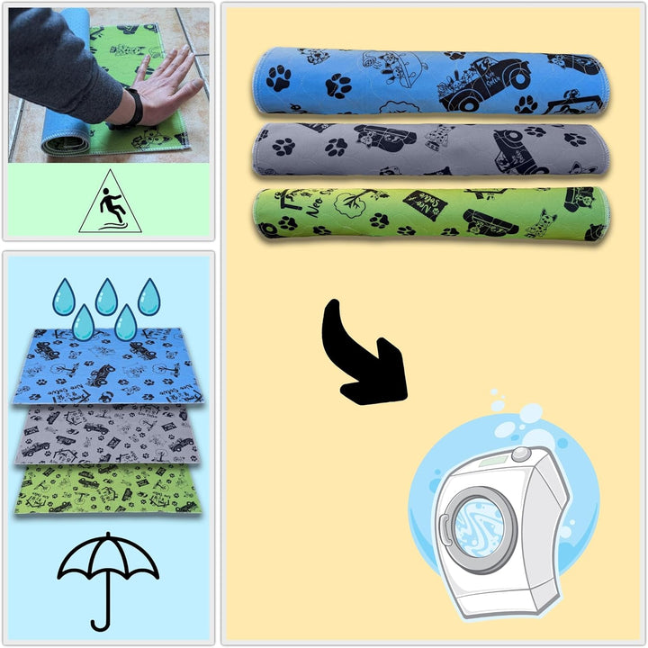 NEO SOLVO Wiederverwendbare Trainingsunterlagen, Waschbare, Saugfähige, wasserdichte und rutschfeste