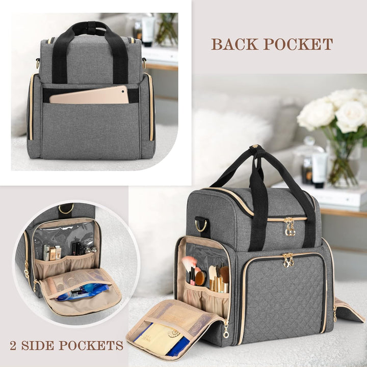 Luxja Kulturtasche Damen, Make Up Organizer Tasche, Kosmetikkofffer für Make up, Kosmetiktasche zum