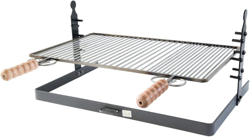 Grillpfanne mit Standfuss und verstellbarer Höhe 60 x 37 cm