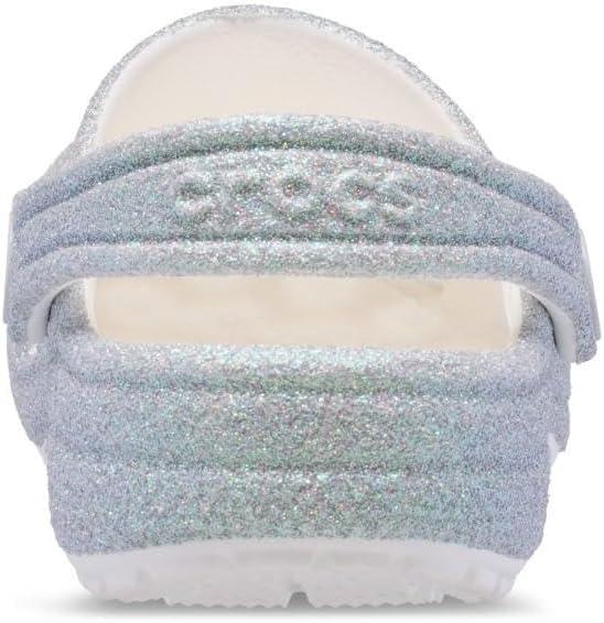 Crocs Unisex Kinder Classic Iridescent Glitter Clog K 29/30 EU Weiss, 29/30 EU Weiss