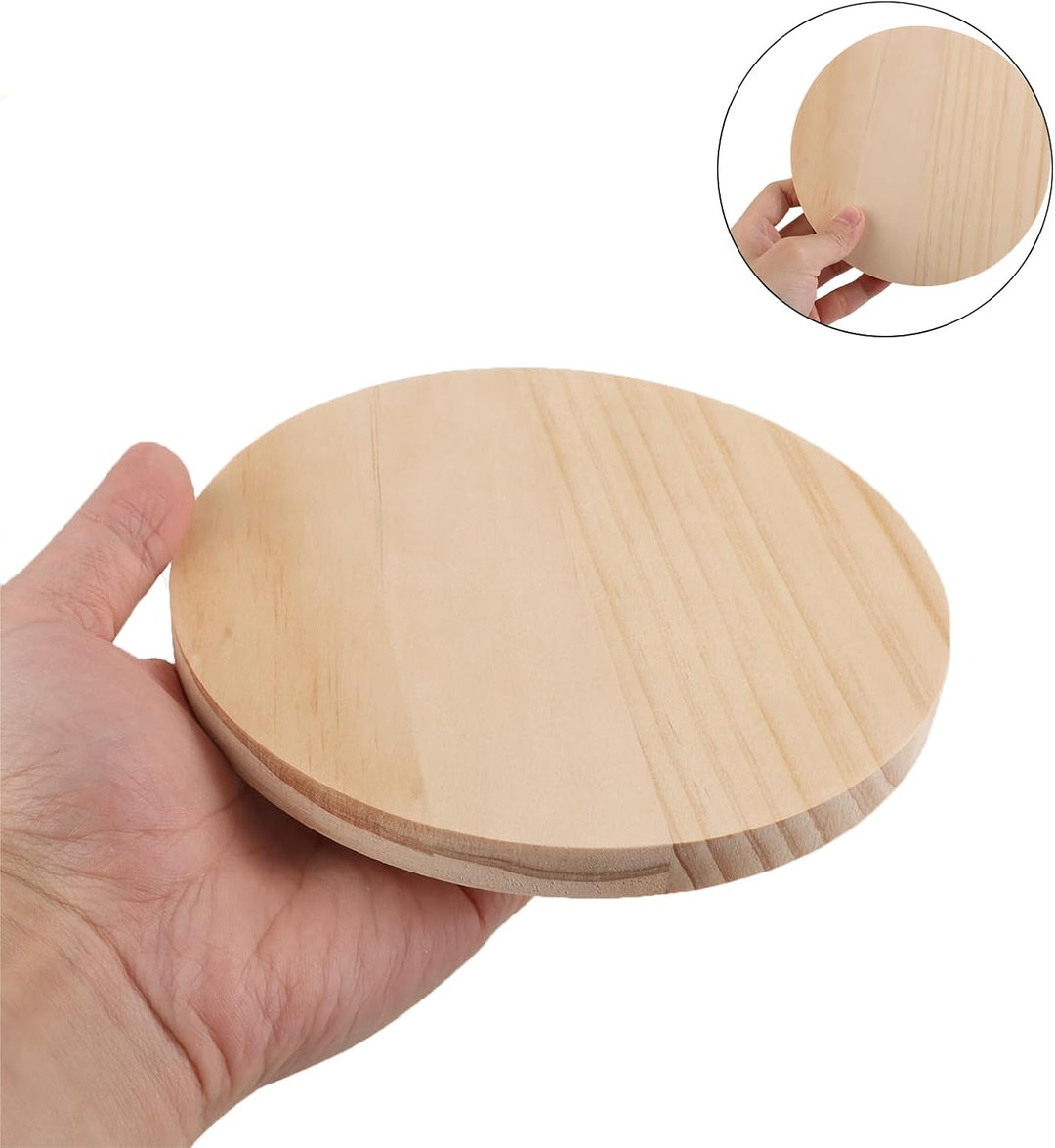 8 Stücke 15CM Runde Holzscheiben,Unvollendet Poliert Kiefernholz,Dicke 1.2CM Runde Holzscheiben Male