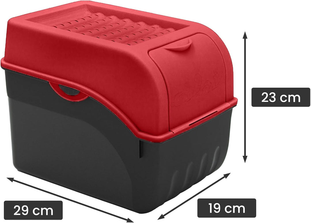 ARTECSIS® 2x Kartoffel Aufbewahrungsbox mit Deckel für 6 kg Kartoffeln (rot) - Vorratsbehälter &amp; Vor