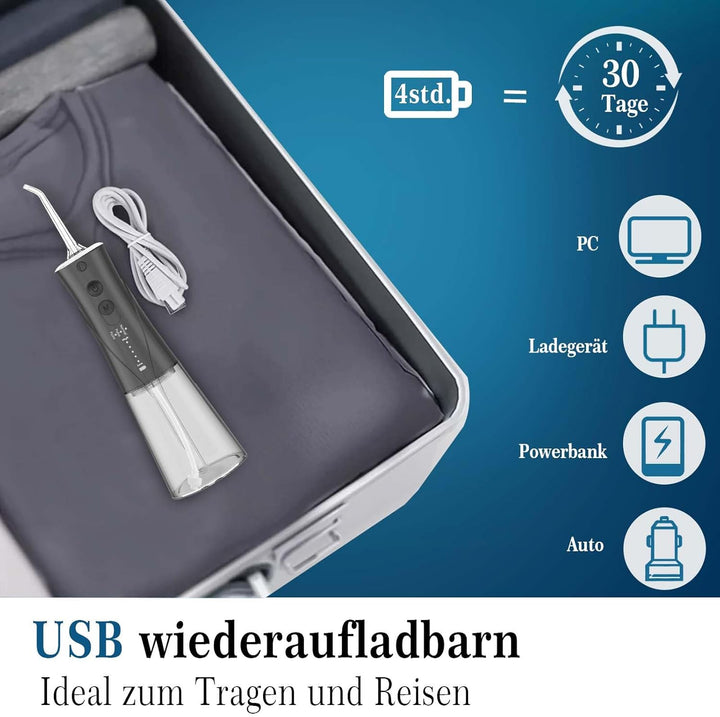 SURFOU Munddusche Kabellos, Elektrische Zahnseide Oral Irrigator Zahndusche Wasser Zahnreiniger, Zah
