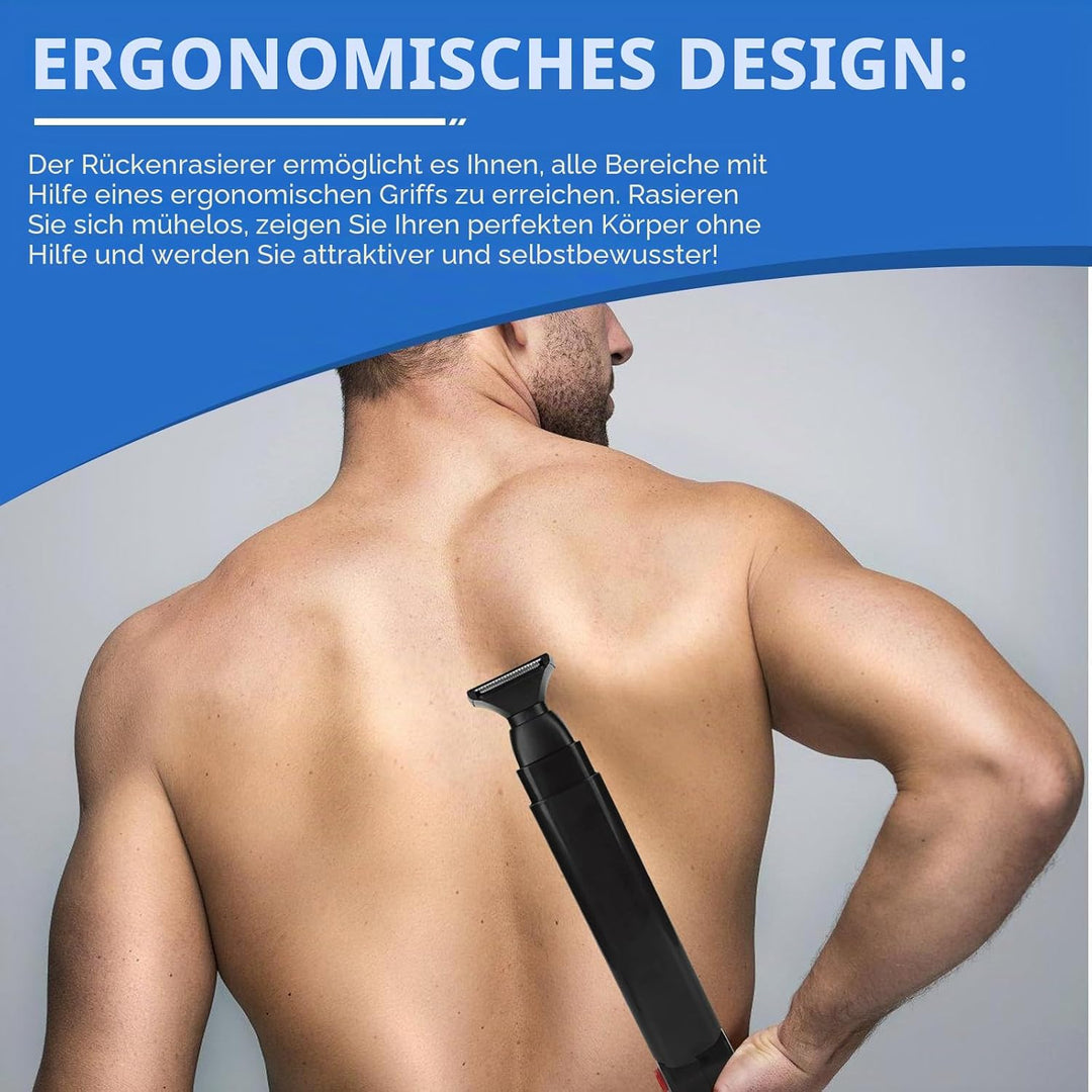 Elektrischer Rückenrasierer Herren, Körpertrimmer für Männer mit Langer Griff für Gesichts-, Arm-, K