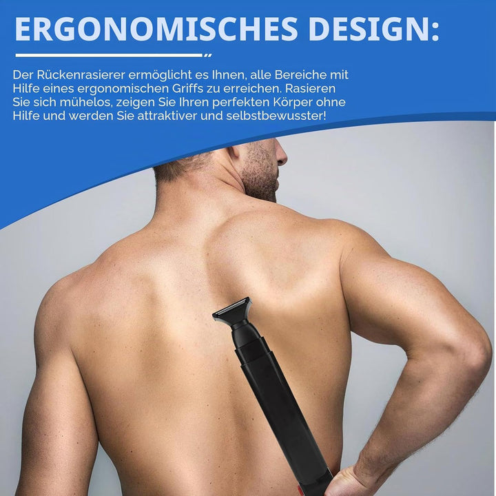 Elektrischer Rückenrasierer Herren, Körpertrimmer für Männer mit Langer Griff für Gesichts-, Arm-, K