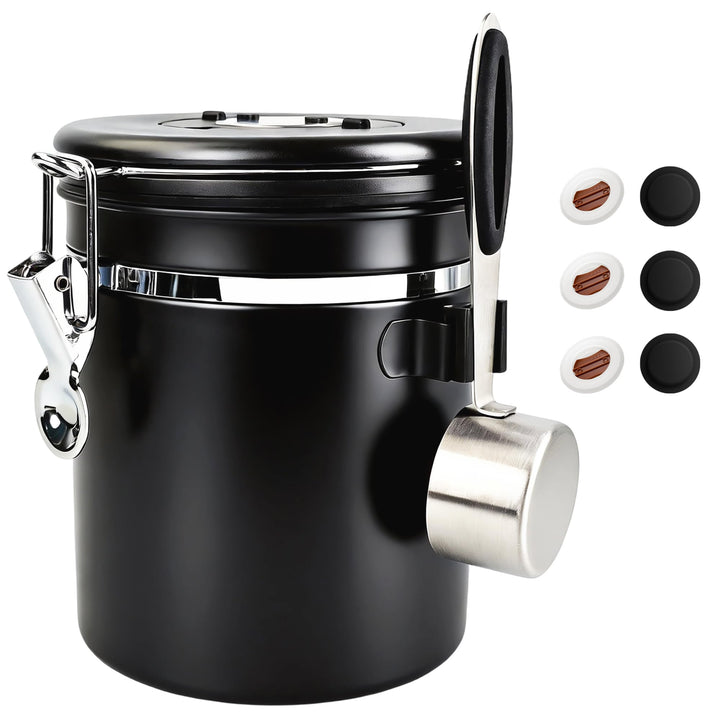 ShanSon Kaffeedose Luftdichtes Kaffee-Container Edelstahl-Kaffee-Lagerbehälter mit Messlöffel Kaffee