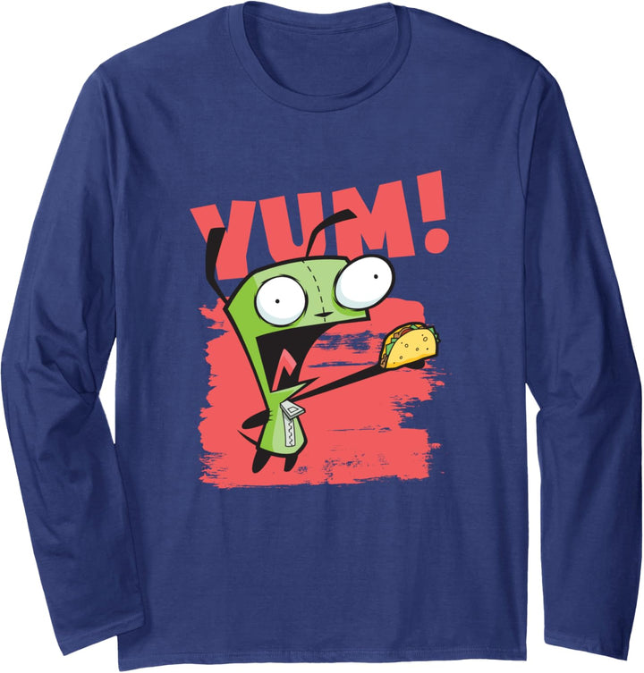 Invader Zim GIR Screaming Yum! Taco Portrait Langarmshirt