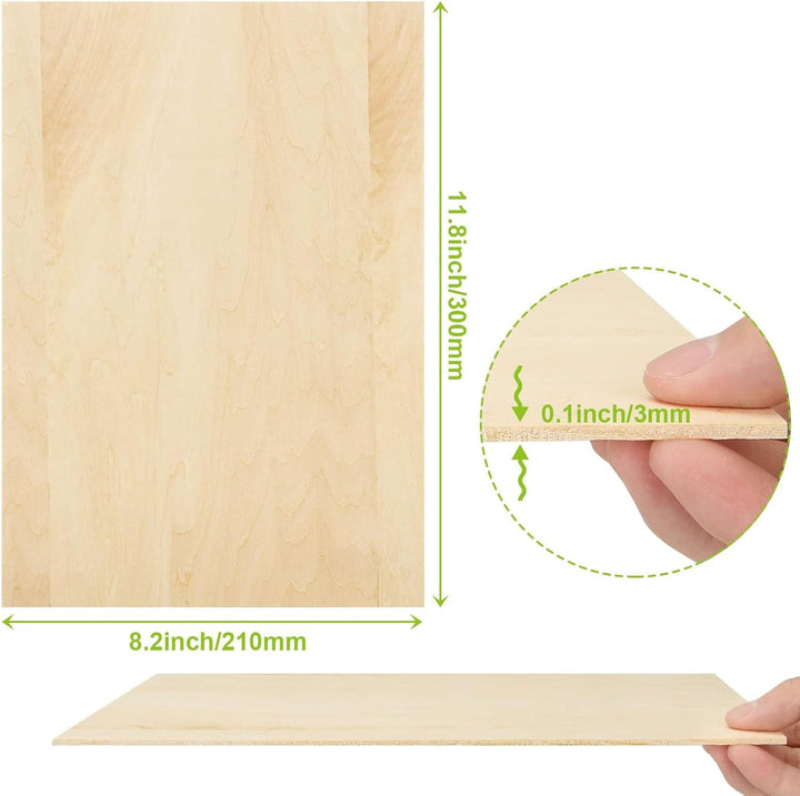 ASelected 15 Stücke Sperrholzplatte Holz 300 * 210 * 3MM - A4 Lindenholz Sperrholz Platte Für Laserp