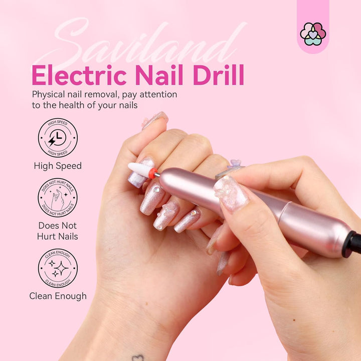 Saviland Kabellos Elektrische Nagelfräser, 7 in 1 Professionell Elektrisch Nagelfeile, 20000 u/Min V