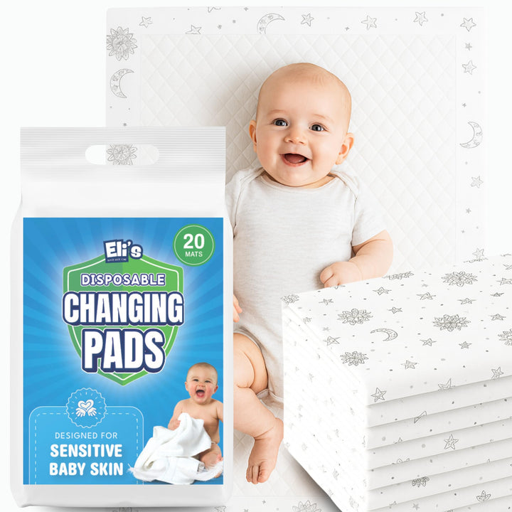 Eli with Love Einweg-Baby-Wickelunterlagen – weiche, wasserdichte und auslaufsichere Einlagen, saugf
