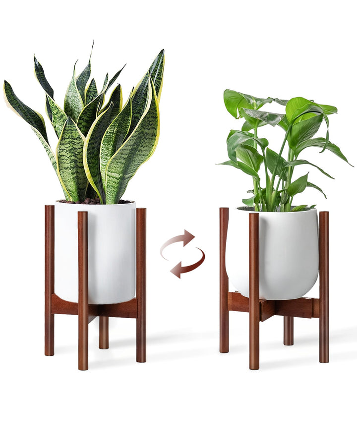 Bamworld Blumenständer Pflanzenständer Holz Pflanzenhocker Indoor Einstellbare Grösse Blumentreppe O