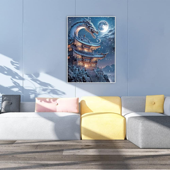 5D DIY Square Drill Diamond Painting Drachen 40x50 cm 3D Ai Diamond Painting Eckige Steine Diamant P