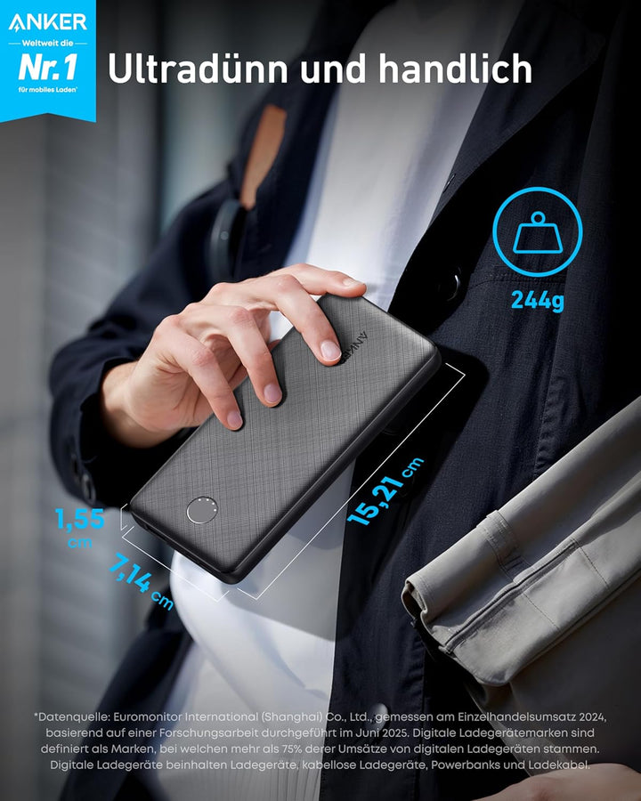 Anker Power Bank (PowerCore 10K), Compact 10,000mAh Battery Pack with PowerIQ Charging Technology an