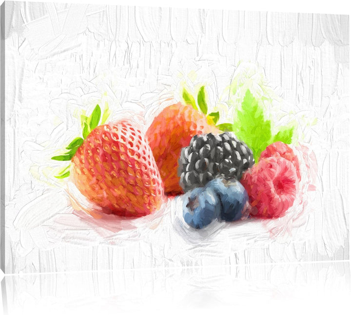 Pixxprint Frisches Obst als Leinwandbild/Grösse: 100x70 cm/Wandbild/Kunstdruck/fertig bespannt, 100x
