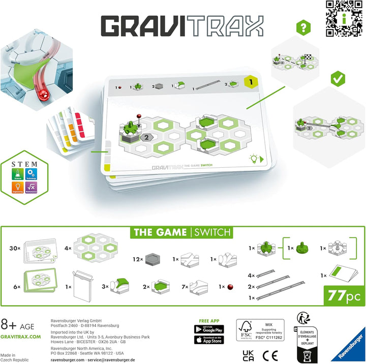 Ravensburger 25572 GraviTrax The Game Switch - Logikspiel für Kugelbahn Fans, Konstruktionsspielzeug