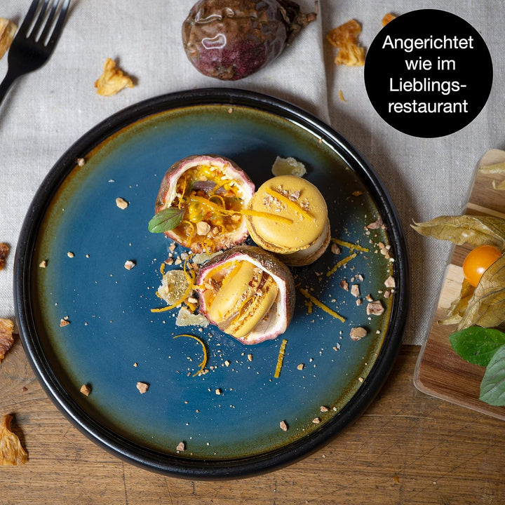 Moritz & Moritz SOLID 4x Kleine Teller 21 cm - Steinzeug Teller Set als Dessertteller, Kuchenteller,