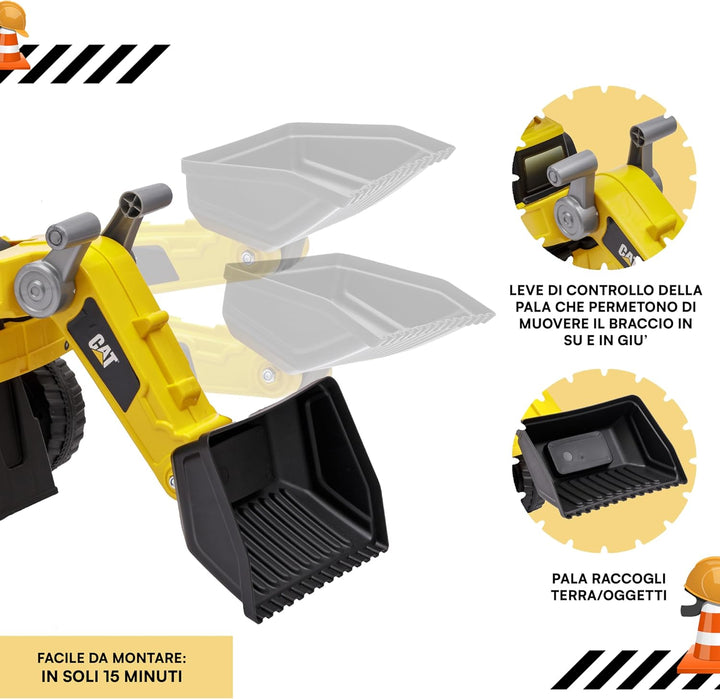 Bagger-Rutschfahrzeug für Kinder von 1 bis 3 Jahren, mit Caterpillar-Lizenz, Hupe, Trägerfahrzeug mi