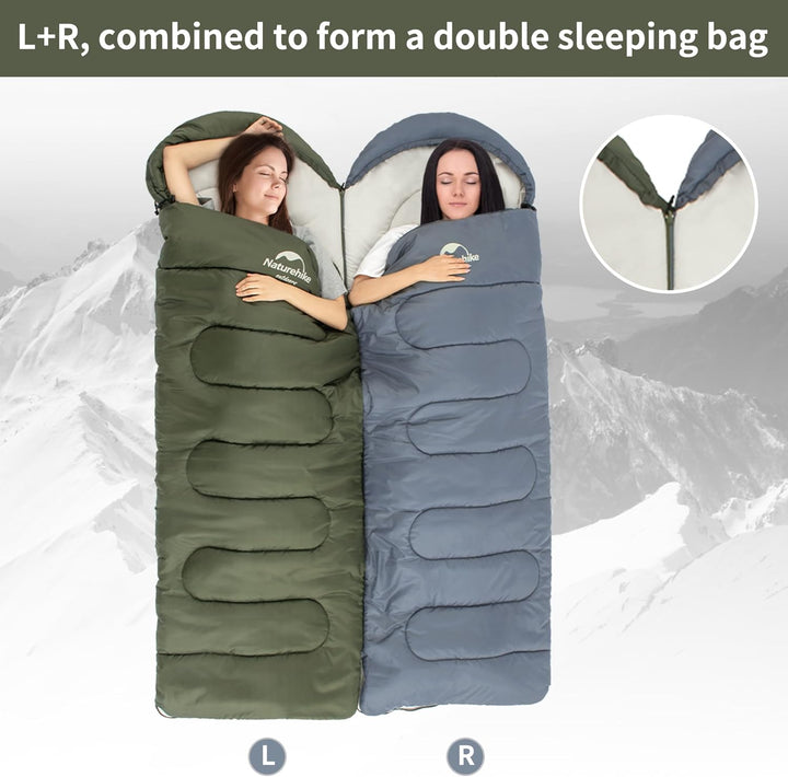 Naturehike Schlafsack mit Kapuze Deckenschlafsack für Camping, Leicht & Bequem, Ideal für Outdoor-Ab