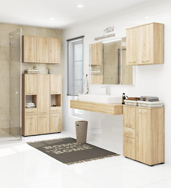 AKORD Stehender Badezimmerschrank schränke | Badezimmer kommode | FIN S30 eintürig | B30 x H82 x T30