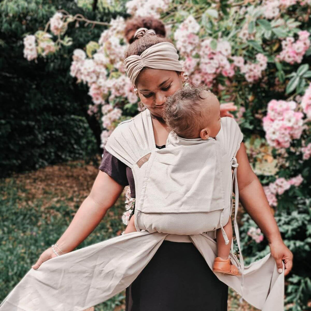 Hoppediz Hop-Tye Advanced - 4-in-1 Babytrage für Neugeborene ab Geburt - Halfbuckle Tragehilfe mit T