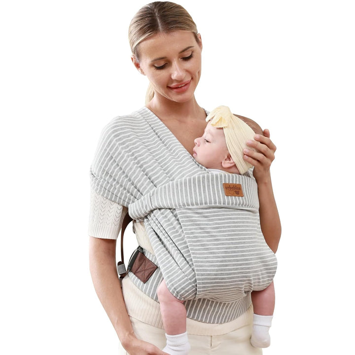 vrbabies Babytrage für Neugeborene ab Geburt Extra Weich, Bauchtrage Baby-Tragetasche Ergonomisch (S