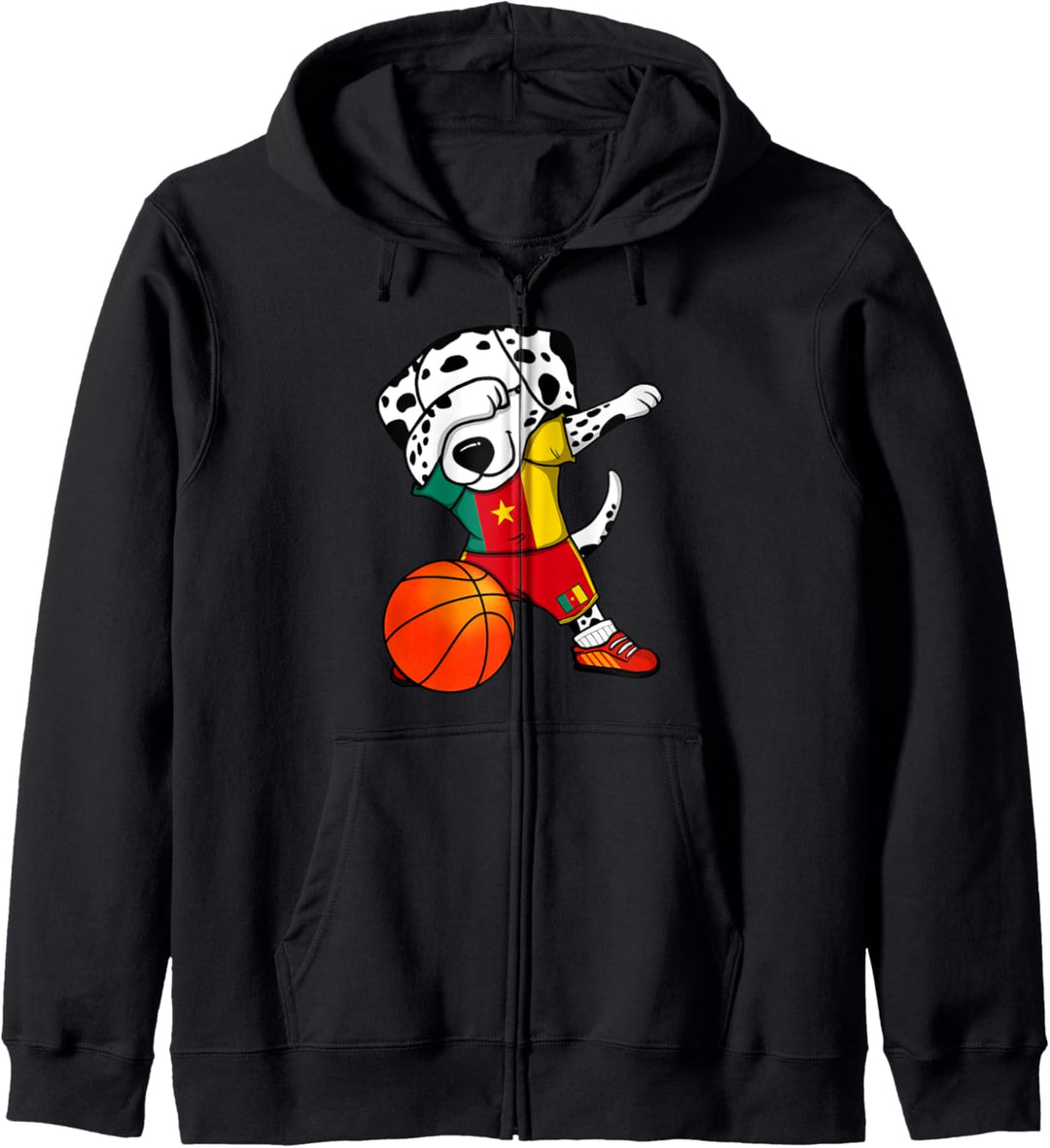 Dabbing Dalmatiner Kamerun Basketball Kamerunische Flagge Kapuzenjacke