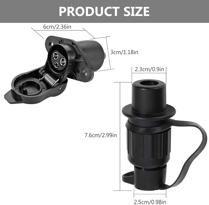 Vegena 4 Stück Stecker 3 Polig und Steckdose 3 Polig, 3 Polig Traktor Stecker Steckdose 12V, Anhänge
