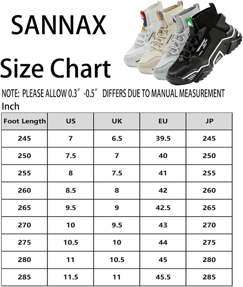 SANNAX Schuhe Herren Mode Turnschuhe Wanderschuhe High Top Sneakers lässige Designerschuhe Grau 01 3