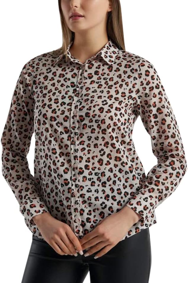 United Colors of Benetton Damen Hemd XS Hellrosa mit Muster 70 Qm, XS Hellrosa mit Muster 70 Qm