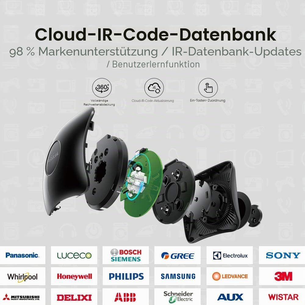 BroadLink RM4 Pro S und Sensorkabelsatz, universeller RF IR-Fernbedienungshub mit USB-Kabel Temperat