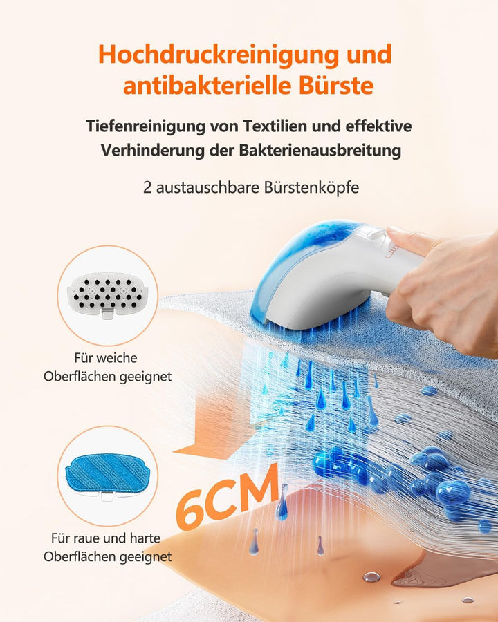 Uwant B200, Reinigungsgerät für Polster, 1900W, mit Dampfreinigungsfunktion | Geeignet für Teppiche,