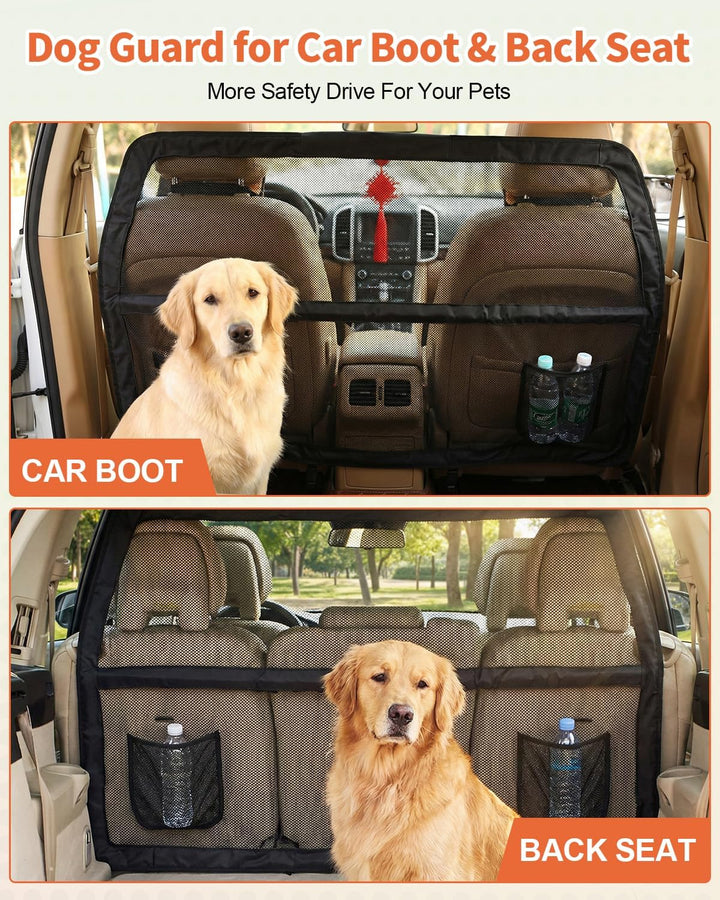 Hundeschutzgitter Hunde Autobarriere 127 cm, Schutznetz Barriere Trennnetz, universell passende Hund