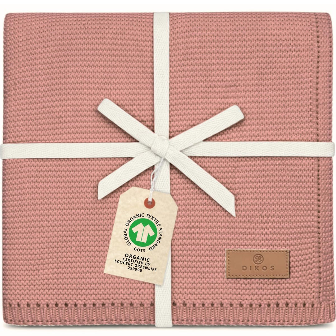DIKOS® Babydecke Beere aus *100%* GOTS Bio Baumwolle | 4 Jahreszeiten Neugeborenen Decke für Baby Mä