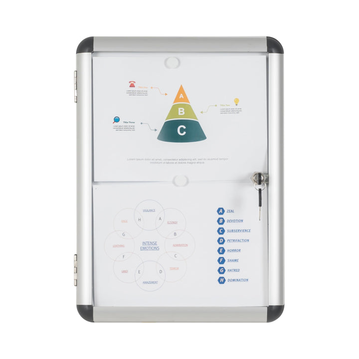 Bi-Office Schaukasten Vitrine "Enclore", Whiteboard, Mangetische Innenfläche, geeignet für 2 x DIN A