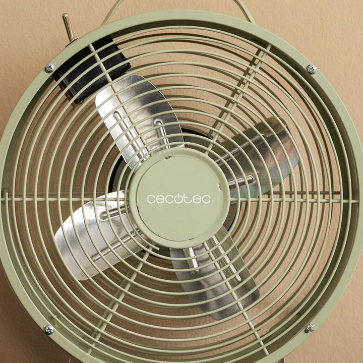 Cecotec - Tischventilatoren EnergySilence 400 RetroDesk Green, 25 W Strom, 8 Zoll, 4 aerodynamische