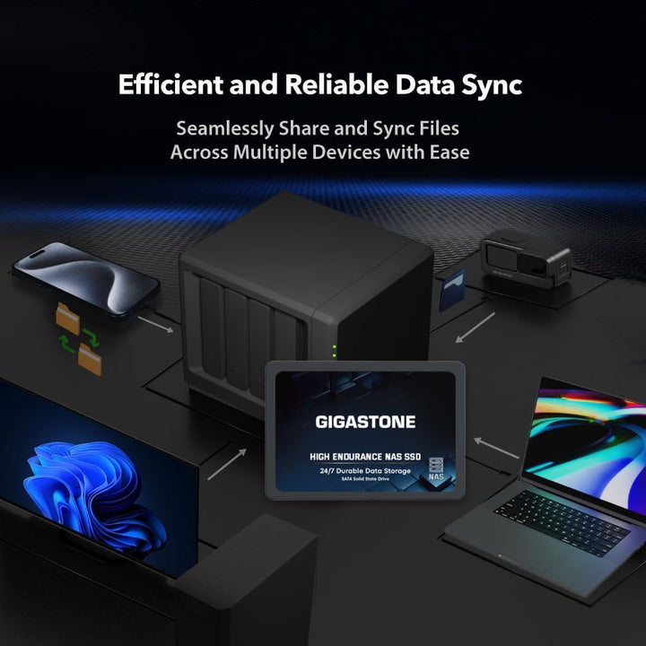 Gigastone NAS SSD 1TB Enterprise SSD Festplatte (2er-Pack) TLC Hohe Dauerhaltbarkeit Server SSD für